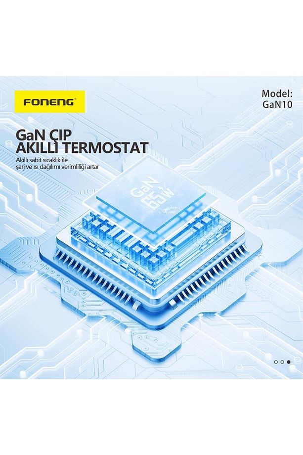 Gan10 65w Gan Usb-c 2 Port Usb 1 Port Hızlı Şarj Adaptör (TYPE-C KABLO SİYAH) - 5