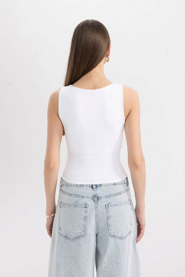 Slim Fit Dar Kesim U Yaka Basic Düz Atlet C2622ax24sp - 5