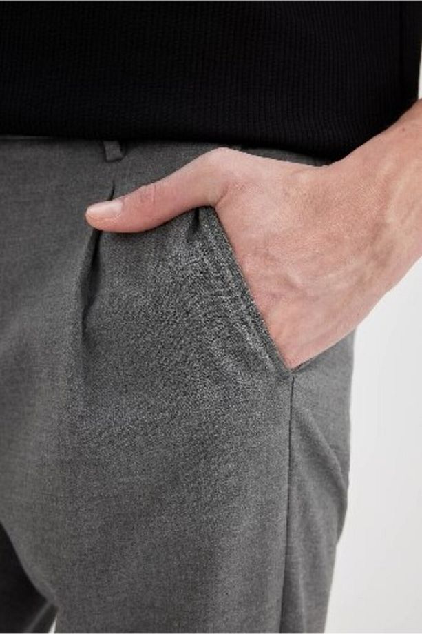 Yazlık Kumaş Pileli Pantolon Tailored Regular Fit Normal Kesim Basic Düz Cepli Düz Paça A7273ax24sp - 4