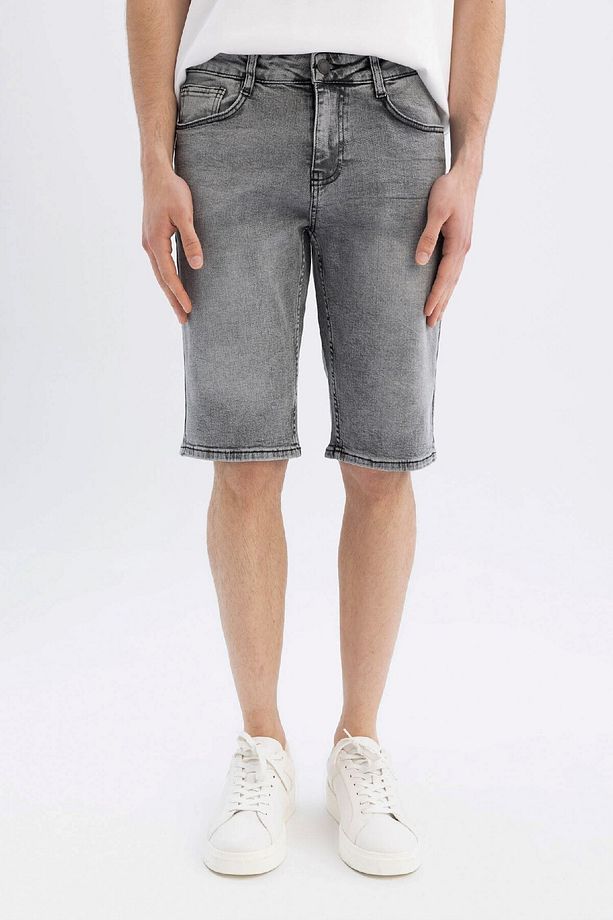 Slim Fit Dar Kesim Jean Bermuda Şort C2695ax24sm - 4