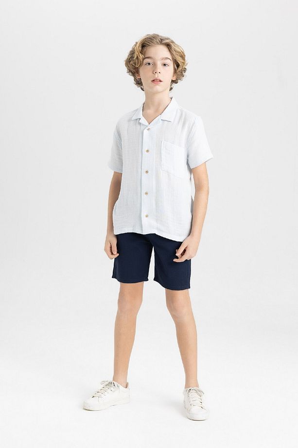 Erkek Çocuk Cepli Basic Düz Gabardin Şort C2955a824sm - 2