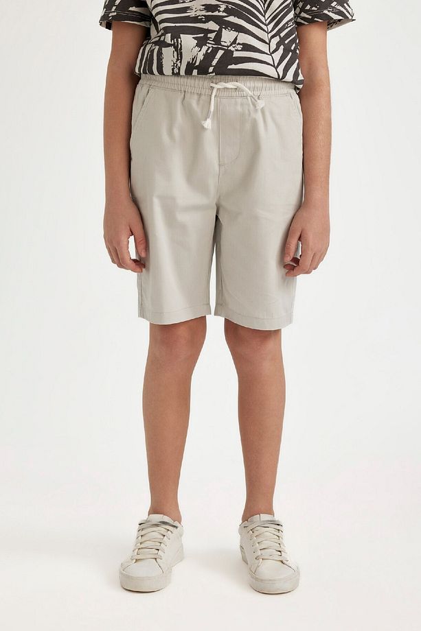 Erkek Çocuk Basic Düz Beli Lastikli Cepli Gabardin Şort C2956a824sm - 3