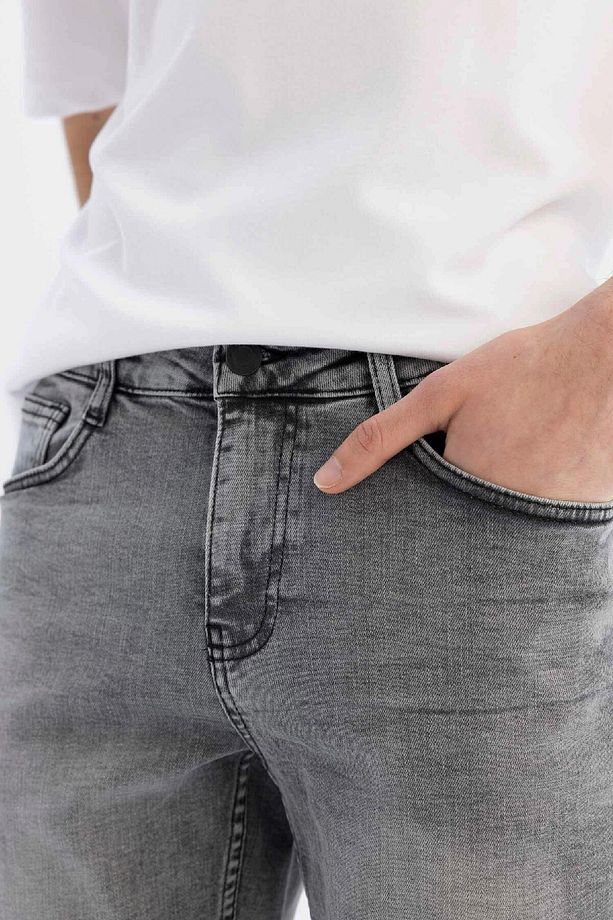 Slim Fit Dar Kesim Jean Bermuda Şort C2695ax24sm - 5