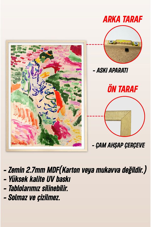 Dekorize Mdf Tablo Seti 3 Parça 3 Mm - Çerçeveli Tablo Seti Salon Oturma Odası Için 3050 - 4