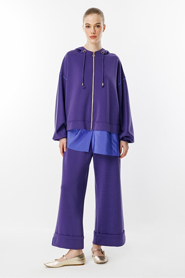 Kapüşonlu Takım Morcivert - 1