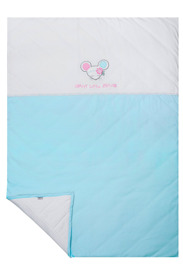 Baby Cotton Quilted Blanket & Cover Mint Dolly 85X120Cm