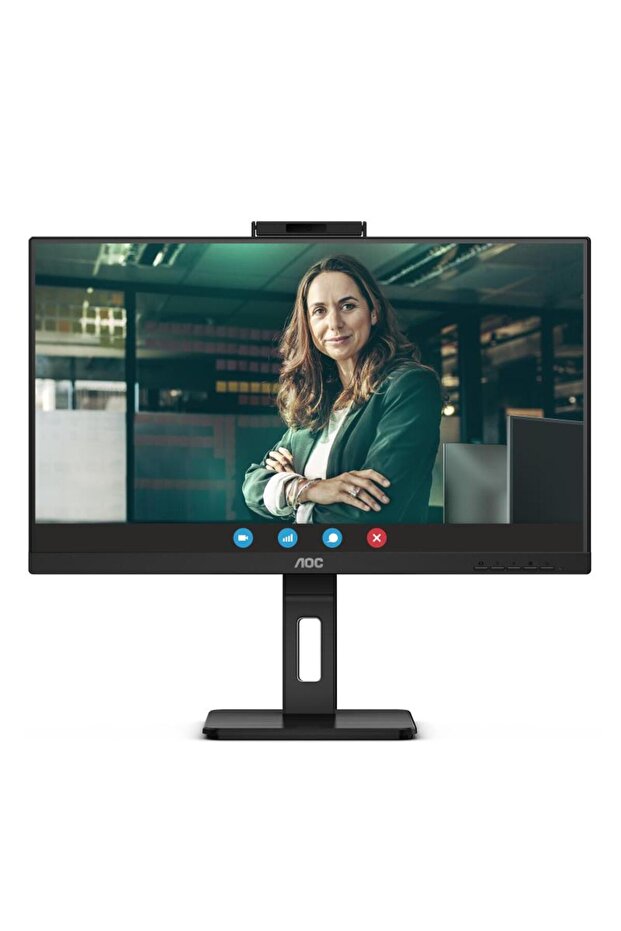 Monitor LED IPS AOC 23.8 inch, Full HD, Display Port, 75 Hz, webcam, USB-C, Negru - 6
