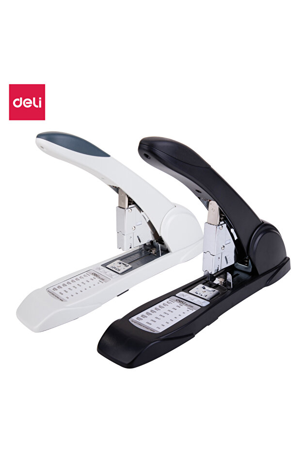 E0395 Heavy Duty Stapler - 210 Sheets,Black/White Gray