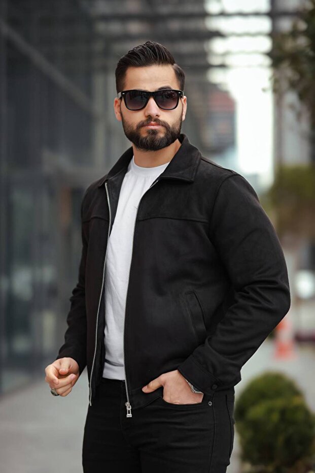 سترة أساسية من جلد الغزال مبطنة بياقة بولو من Old Money - 3