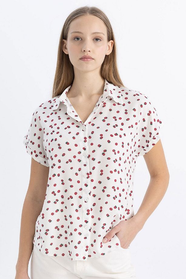 Coool Ananas Desenli Kısa Kollu Gömlek Z1661az24sp - 1