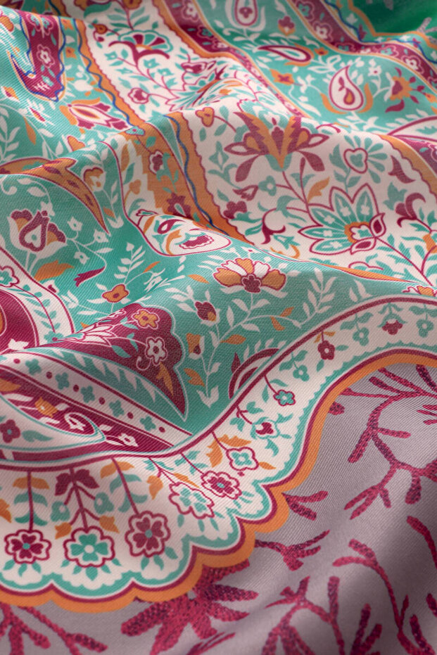 شال أخضر نمط شال ناعم - 3