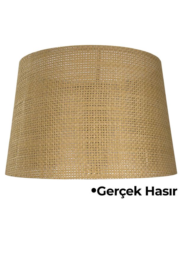 Doğal Rattan Hasır Ahşap Lambader - 3