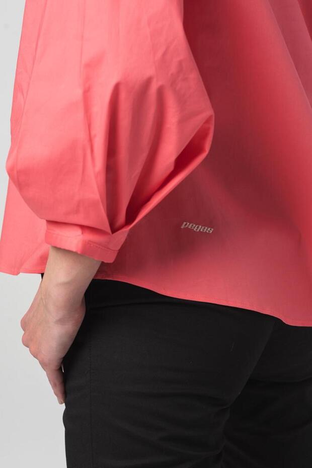 Bluză elegantă din bumbac cu mânecă lungă - 5