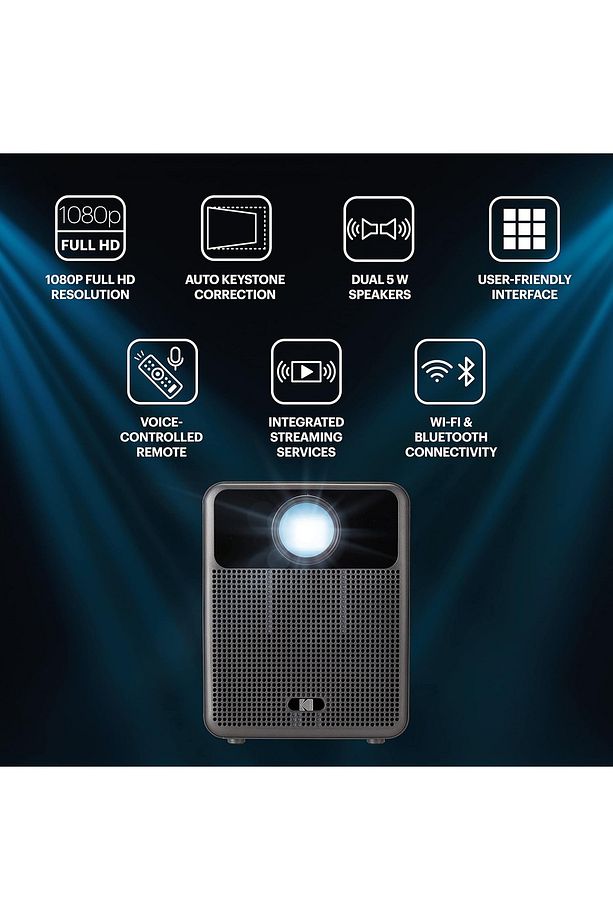 FLIK HD10 Akıllı Projektör, Android TV, 1080P FHD, Google Asistan, Wi-Fi, Bluetooth, 2000:1 Kontrast - 5