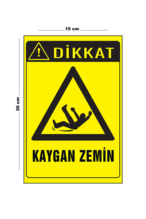 Metal Attention Slippery Floor 15 cm X 20 cm Warning Sign Direction Sign