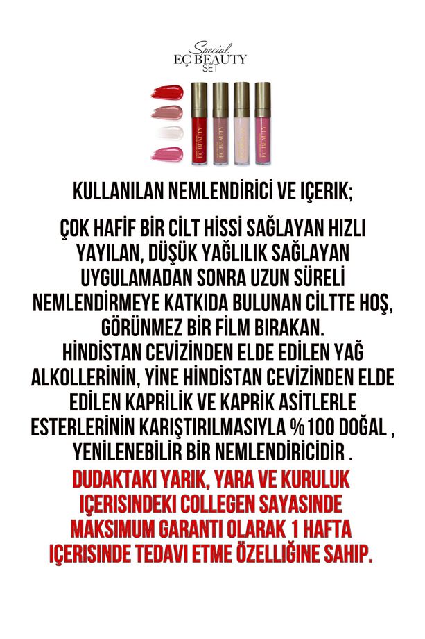 EÇ MOR ŞAMPUAN 4 AL / 2 ADET LIP GLOSS (şeffaf / kırmızı) - 2