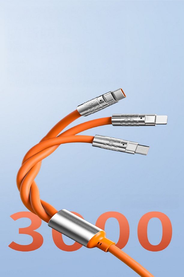 3ın1 Metal Başlıklı Çoklu Şarj Kablosu K50 Type-c Micro Lıghtnıng - 4