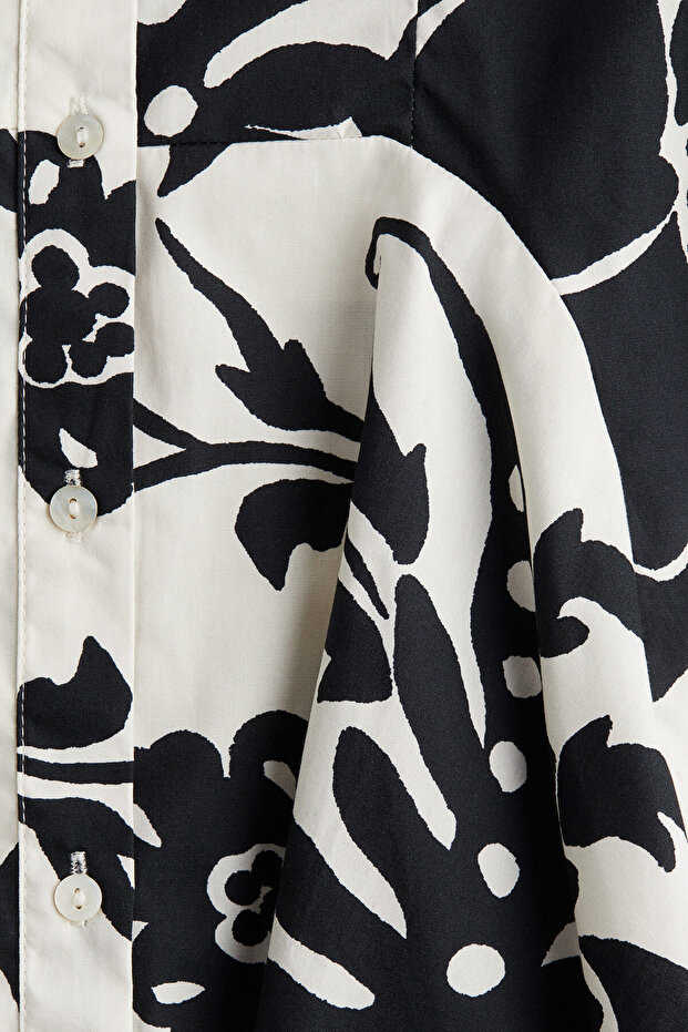 Önü Düğmeli Pamuklu Elbise - 5
