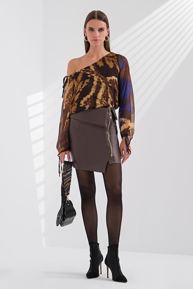 Desenli Şifon Asimetrik - 1