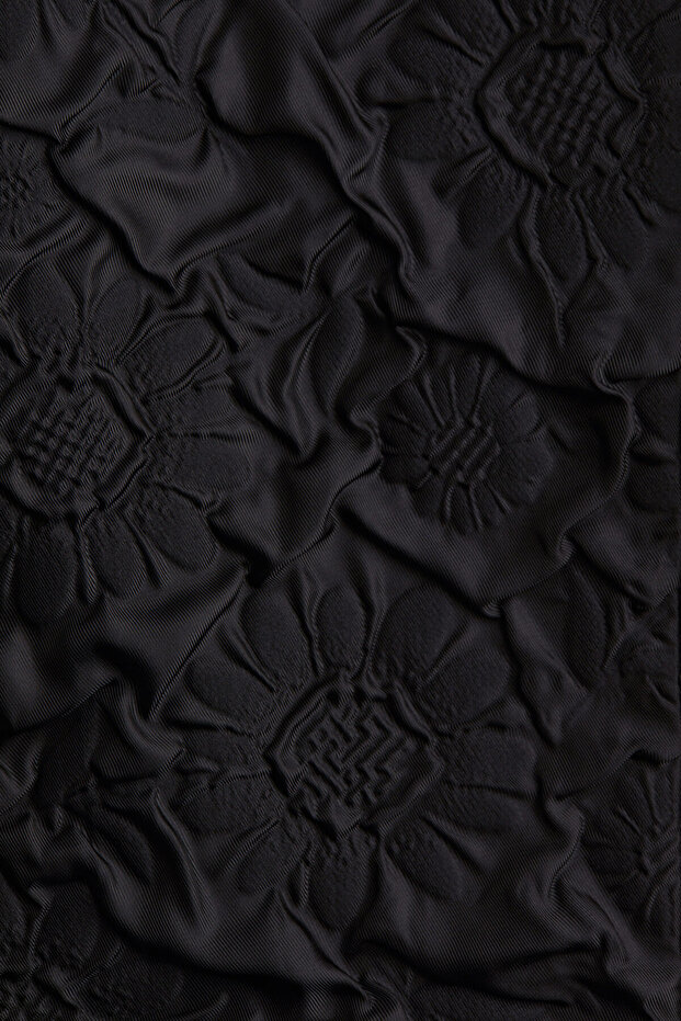 Kabartmalı Mini Elbise - 6