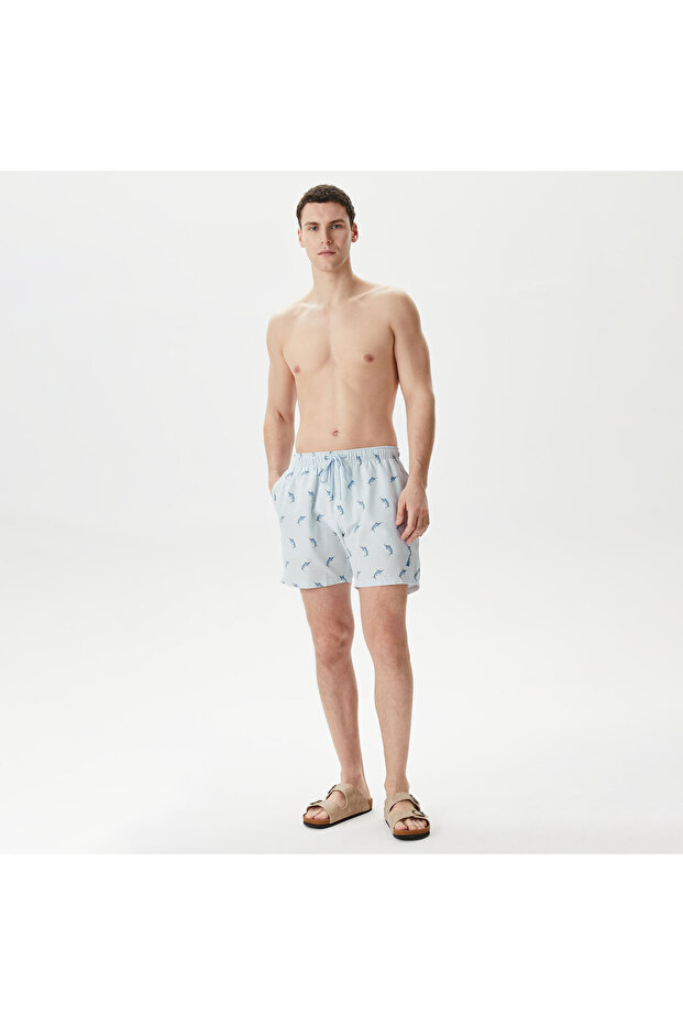 Erkek Mavi Standart Fit Mayo Şort - 1