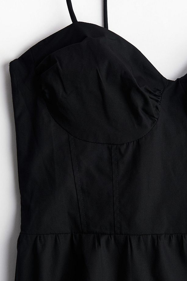 Üstte Bağlanan Poplin Elbise - 6