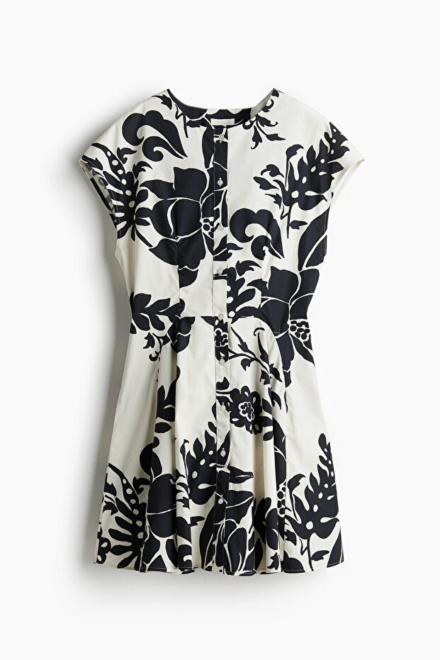 Önü Düğmeli Pamuklu Elbise - 2