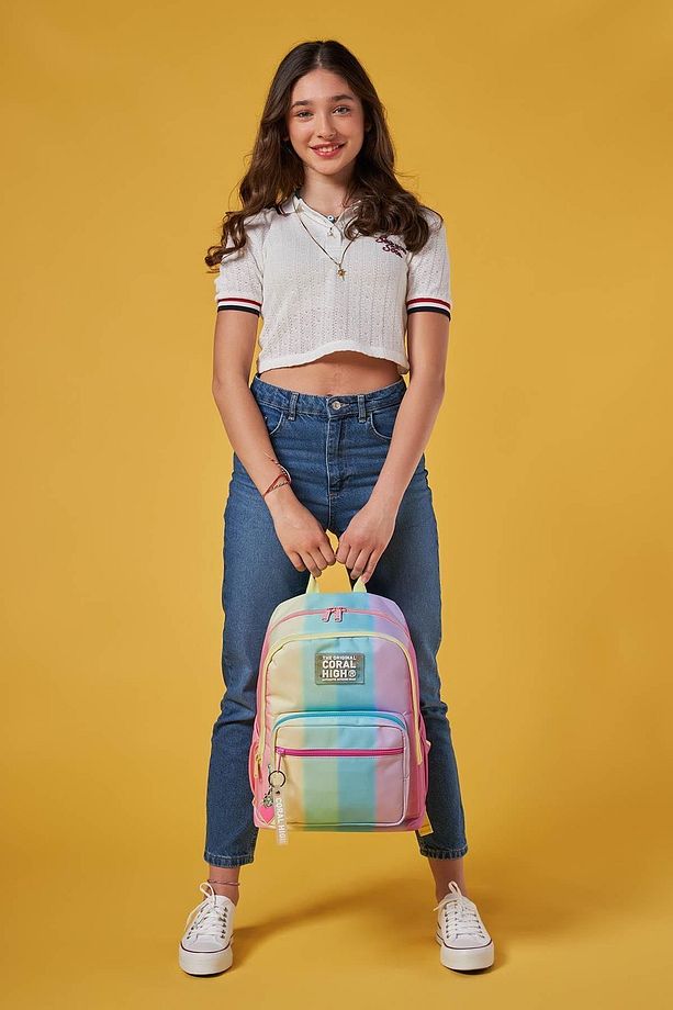 Pastel Renkler 3'lü SET Okul Sırt Çantası - 7