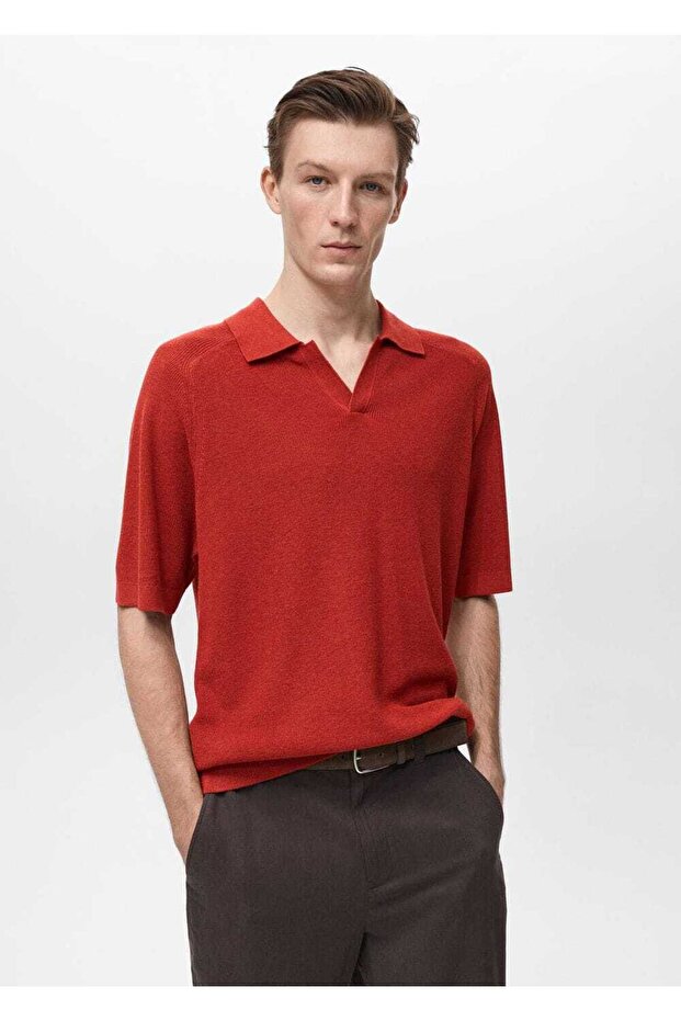 Kalıplı triko polo gömlek - 1