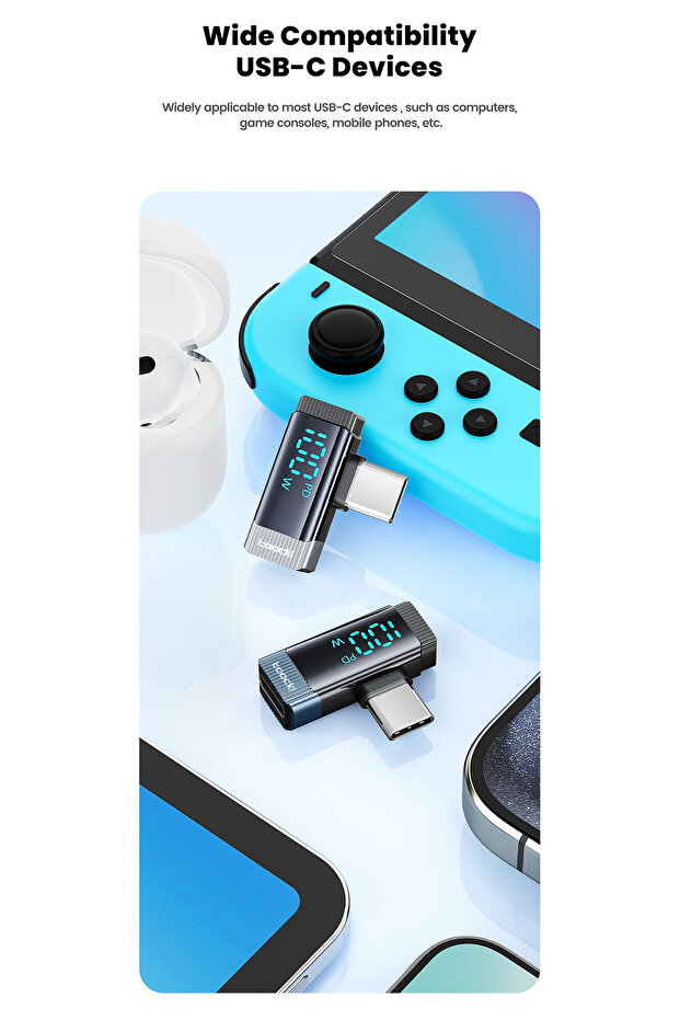 Toocki 100w Type-c To Type-c Hızlı Çevirici Dönüştürücü Adaptör Veri Ve Şarj Içindir - 8