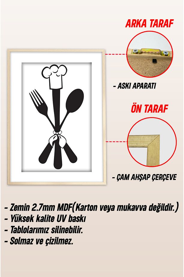 Ahşap Çerçeveli Mdf Tek Tablo (KENDİ TABLO SETİNİZİ OLUŞTURACAĞINIZ LİSTE) 1001 - 4