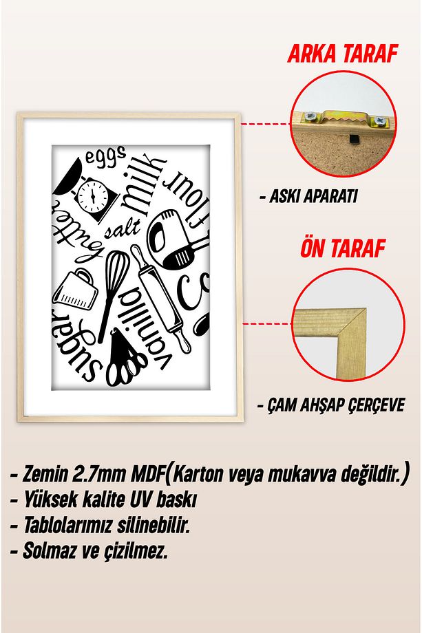 Ahşap Çerçeveli Mdf Tek Tablo (KENDİ TABLO SETİNİZİ OLUŞTURACAĞINIZ LİSTE) - 4
