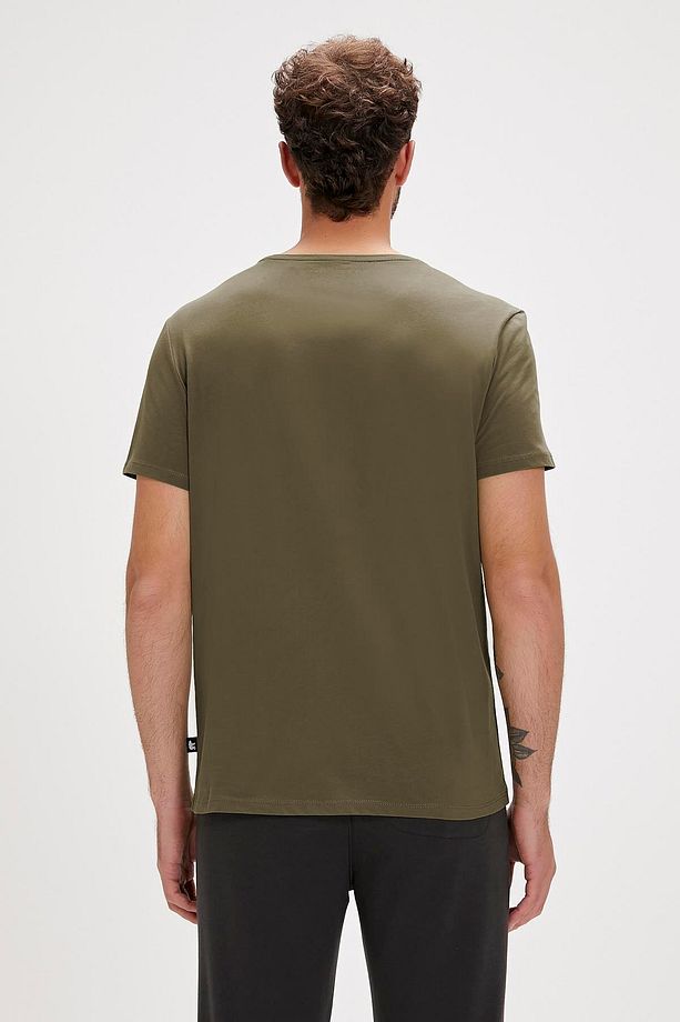 Solid Yeşil Basic Erkek Tişört - 2
