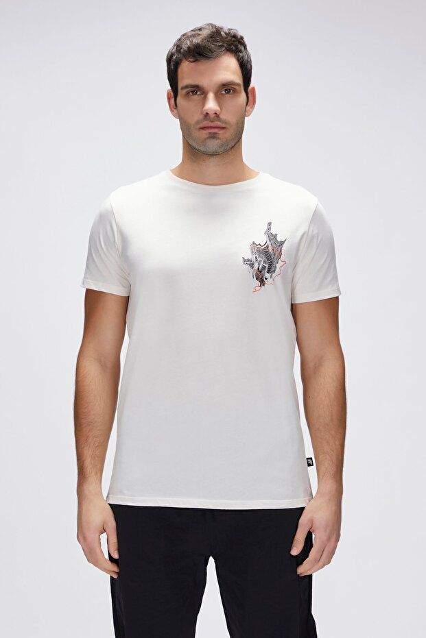 Men's White Gerald T-Shirt Tshirt 25.01.07.031-C108