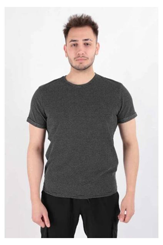 Polo Neck Regular Fit Cotton Textured T-Shirt