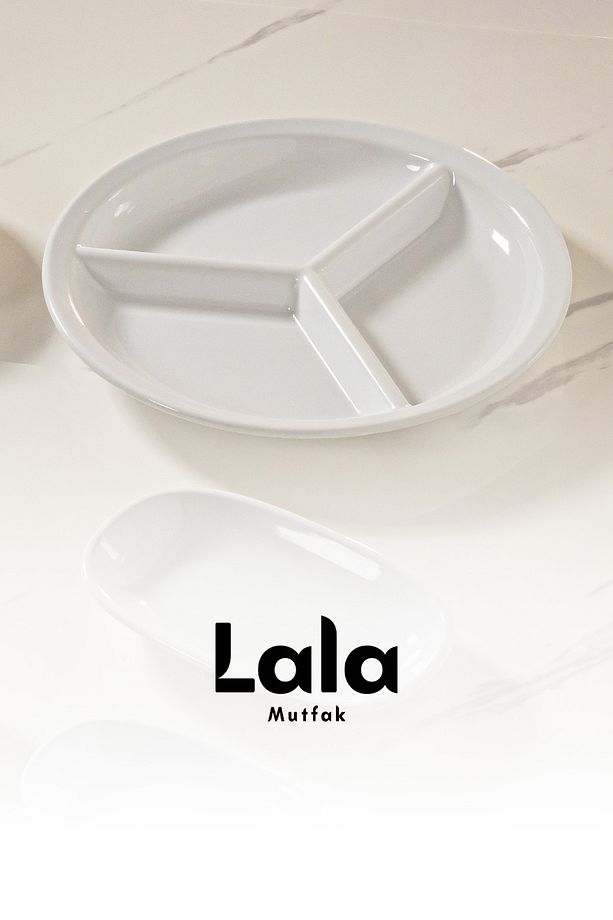 Gözde 3 Bölmeli Servis Tabağı – Kırılmaya Dayanıklı (Ø 23 cm) - 5