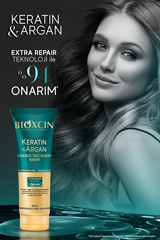 Keratin & Argan Onarıcı Şampuan 300ml + Kertin Argan Saç Bakım Kremi - 3