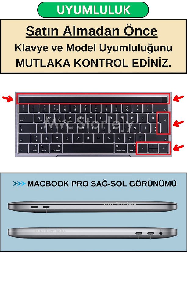 Macbook Pro Kılıf Klavye Koruyucu Türkçe Q Baskılı A1706 A1989 A2159 A1707 A1990 Ile Uyumlu Ombre - 3