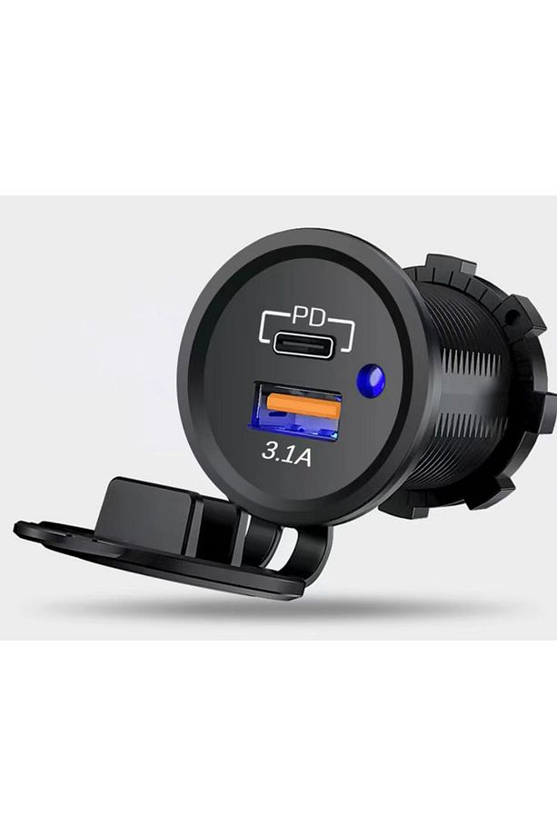 PANO TİP USB3.0 + TYPE-C SOKET 12-24V MAVİ - 1