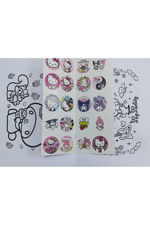 4 adet stickerli boyama kitabı (*hello kitty*/sanrio/bluey'/*capybara* figürlü) - 4