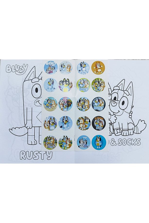 4 adet stickerli boyama kitabı (*hello kitty*/sanrio/bluey'/*capybara* figürlü) - 3
