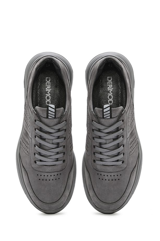 Erkek Gri Bağcıklı Nubuk Deri Sneaker 25SFD6413V3 - 7