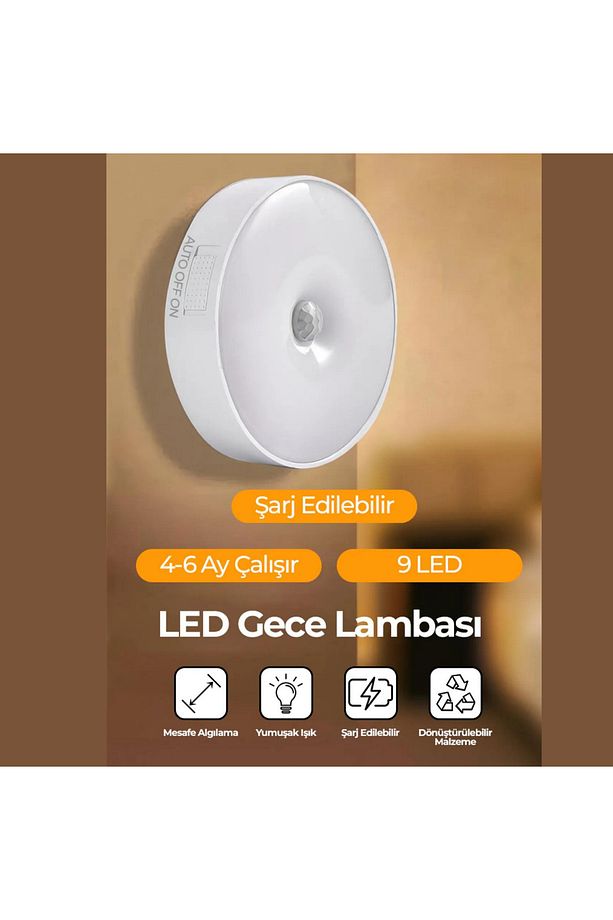 Hareket Sensörlü Usb Şarjlı Led Işık Lamba-oda, Mutfak, Salon Ve Merdiven Işıklandırma - 4