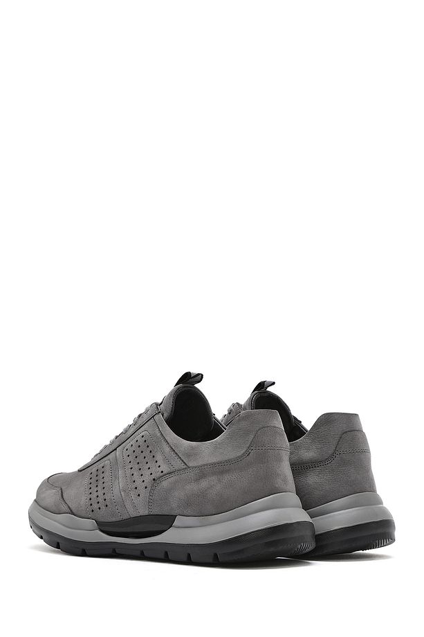 Erkek Gri Bağcıklı Nubuk Deri Sneaker 25SFD6413V3 - 5