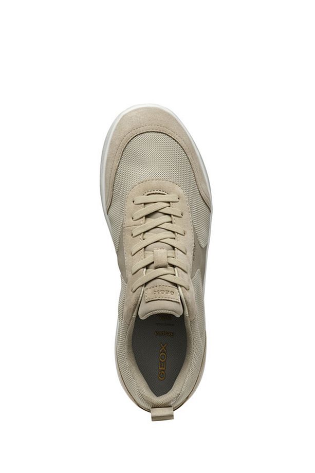 Erkek Bej U Xtors D - Mesh + Suede Bağcıklı Süet Deri Sneaker U55LFD01422C5004 - 5