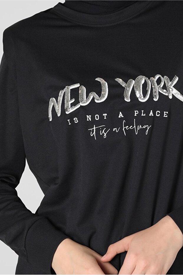 BASKILI VATKALI EŞOFMAN TUNİK 42776 - 4