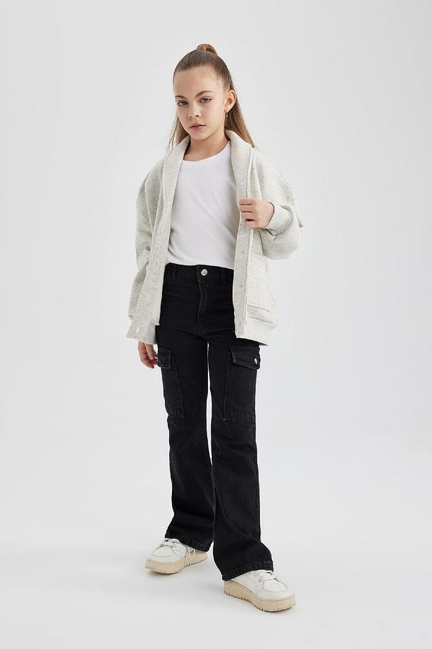 Kız Çocuk Kargo Flare Fit Ispanyol Paça Jean Pantolon C0430a824sp - 1