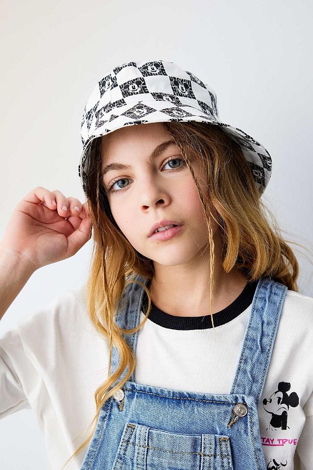 Kız Çocuk Disney Mickey & Minnie Desenli Gabardin Bucket Şapka C0596a824sm - 1