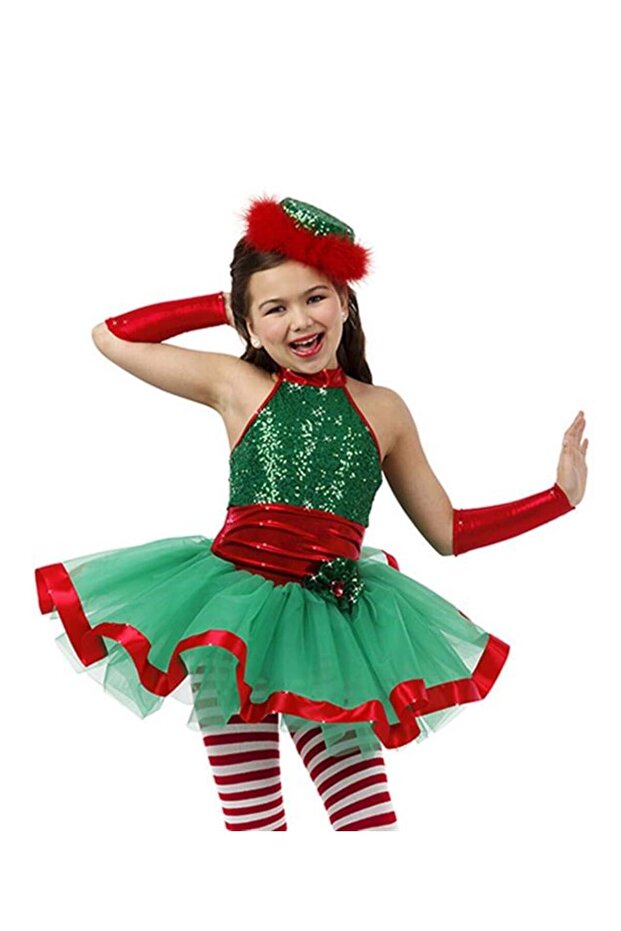 Christmas Tutu Dance Costume Green Nl-42