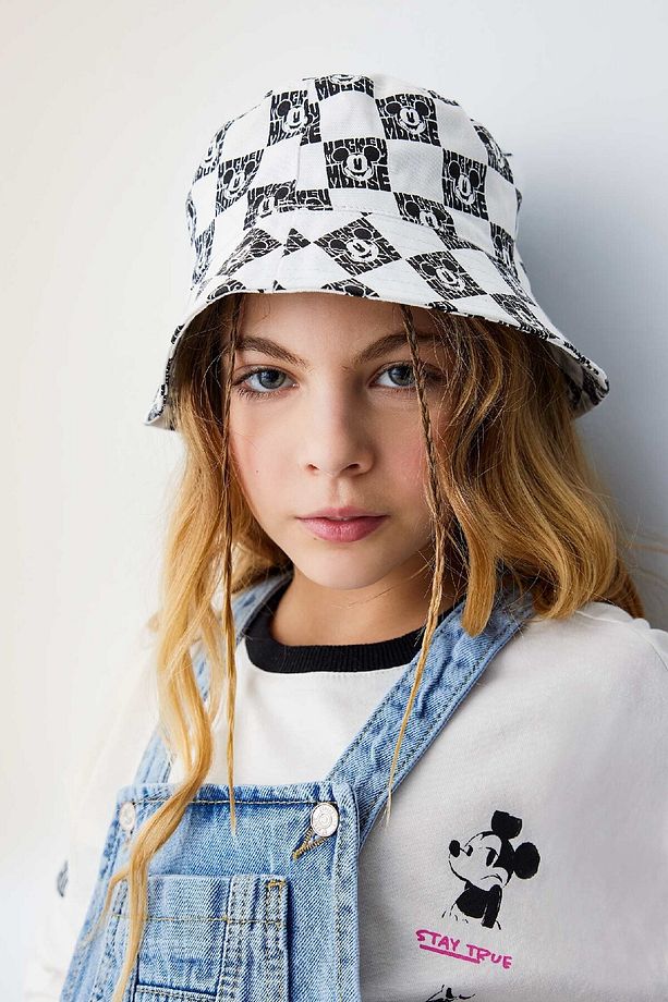 Kız Çocuk Disney Mickey & Minnie Desenli Gabardin Bucket Şapka C0596a824sm - 5